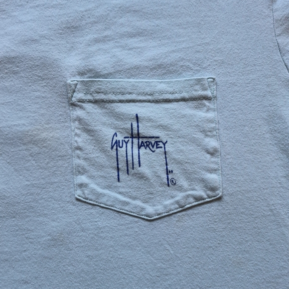 Guy Harvey Swordfish Graphic Pocket Tee Aqua Blue Men’s Medium - Picture 2 of 5